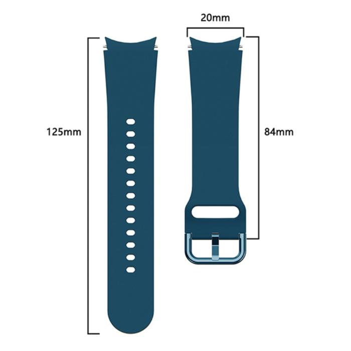 Bild 4, Silikon Armband För Galaxy Watch 4/5/5 Pro/6/7/FE Mörk Blå