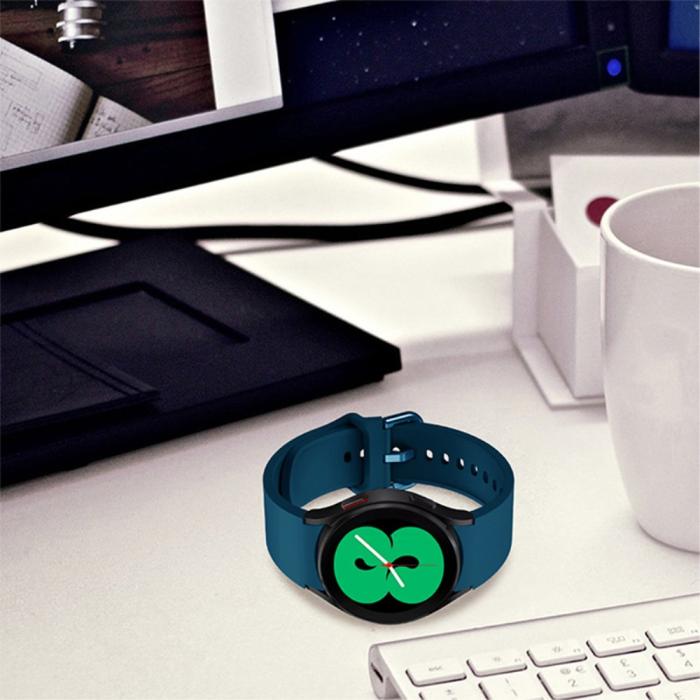 Bild 6, Silikon Armband För Galaxy Watch 4/5/5 Pro/6/7/FE Mörk Blå
