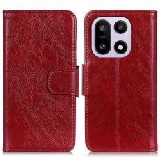 OnePlus 15 Fodral L&auml;der Nappa Textur R&ouml;d