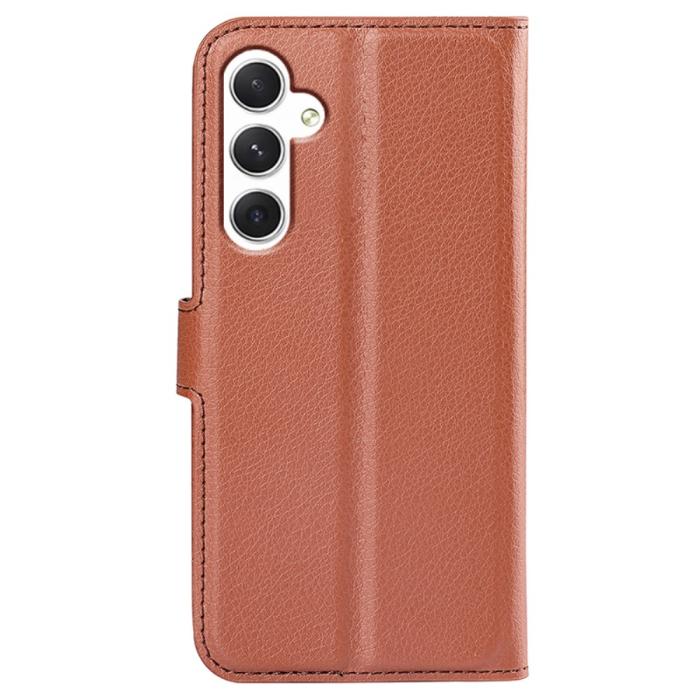Bild 6, Samsung Galaxy S24 Fodral Litchi Läder Brun