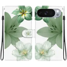 Google Pixel 11 Pro XL Fodral Med Tryck Blommor Gr&ouml;n