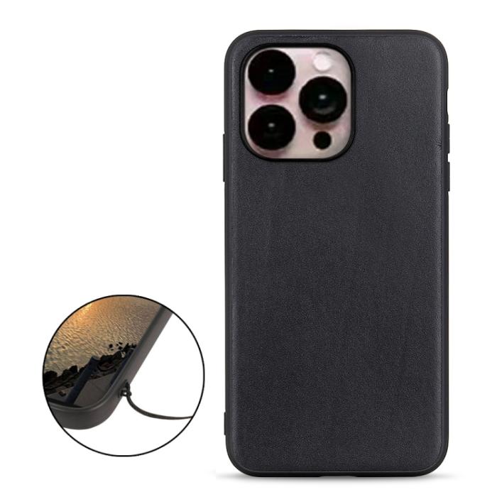 Bild 2, iPhone 14 Pro Max Skal Äkta Läder Svart