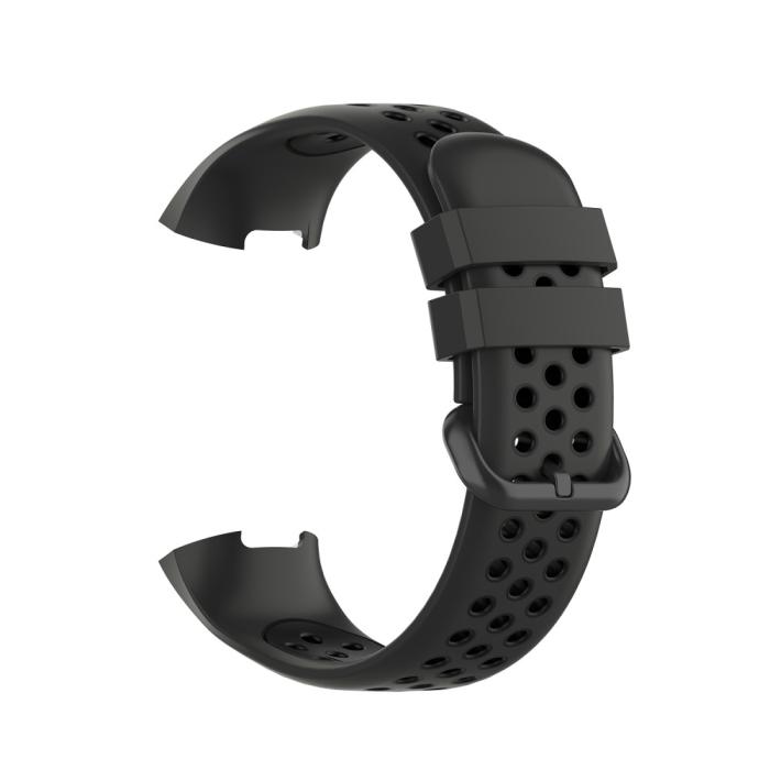 Bild 4, Fitbit Charge 4/3 Silikon Träningsarmband Svart