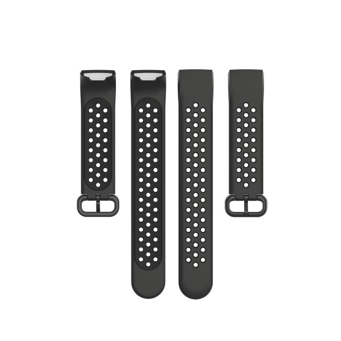 Bild 5, Fitbit Charge 4/3 Silikon Träningsarmband Svart