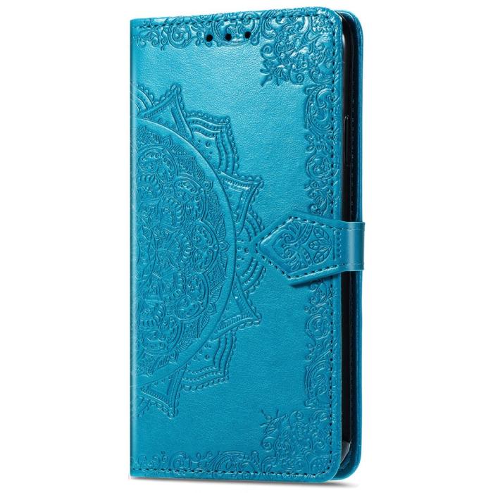 Bild 4, Samsung Galaxy A14 4G/5G Fodral Mandala Läder Blå