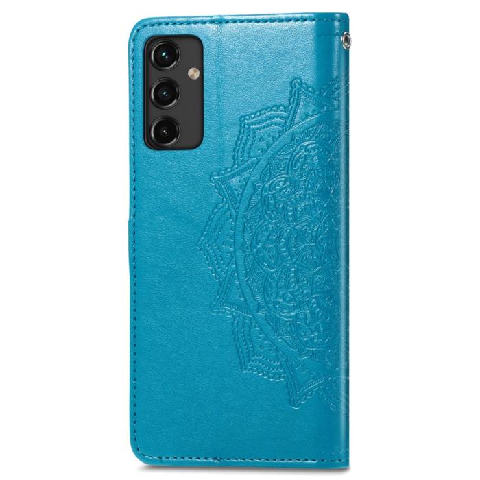 Bild 5, Samsung Galaxy A14 4G/5G Fodral Mandala Läder Blå