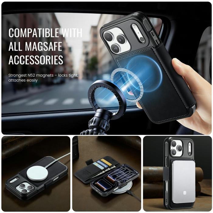 Bild 2, CASEME iPhone 17 Pro Max Skal RFID Plånbok Svart