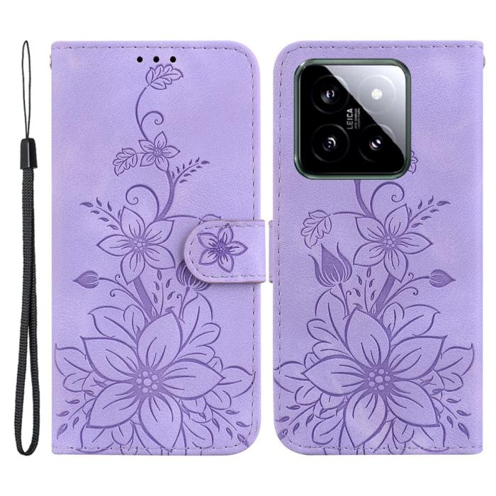 Bild 1, Xiaomi 14 Fodral Blommigt Tryck Lila