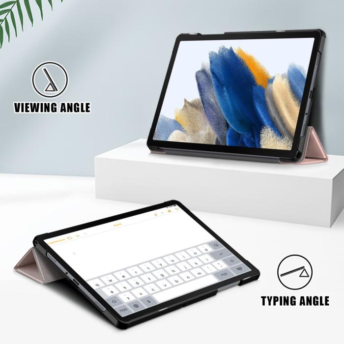 Bild 3, Samsung Galaxy Tab A9 Plus Fodral Tri-Fold PU Läder Roséguld