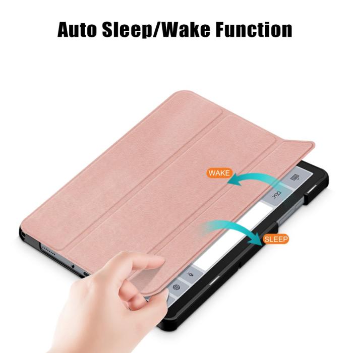 Bild 4, Samsung Galaxy Tab A9 Plus Fodral Tri-Fold PU Läder Roséguld