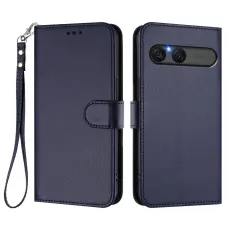 Sony Xperia 10 VII Pl&aring;nboksfodral L&auml;der Bl&aring;