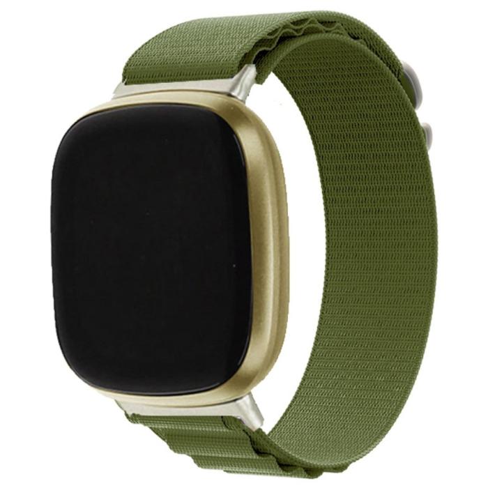 Bild 4, Fitbit Versa 4/Sense 2 Armband Justerbar Nylon Grön