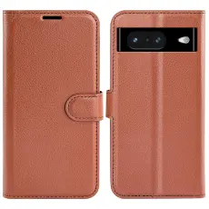 Google Pixel 8 Fodral Litchi Textur Brun