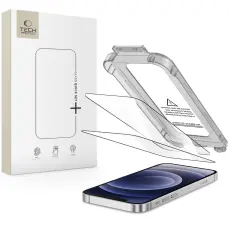 Tech-Protect iPhone 12 / 12 Pro 2-PACK Sk&auml;rmskydd Quick Set+ Svart
