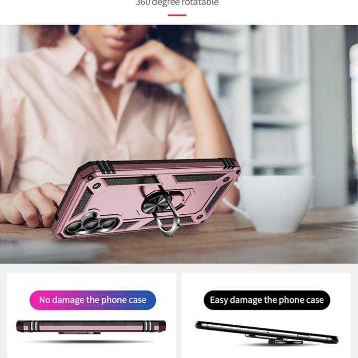 Bild 5, Samsung Galaxy S23 FE Skal Ring Hybrid Armor Roséguld