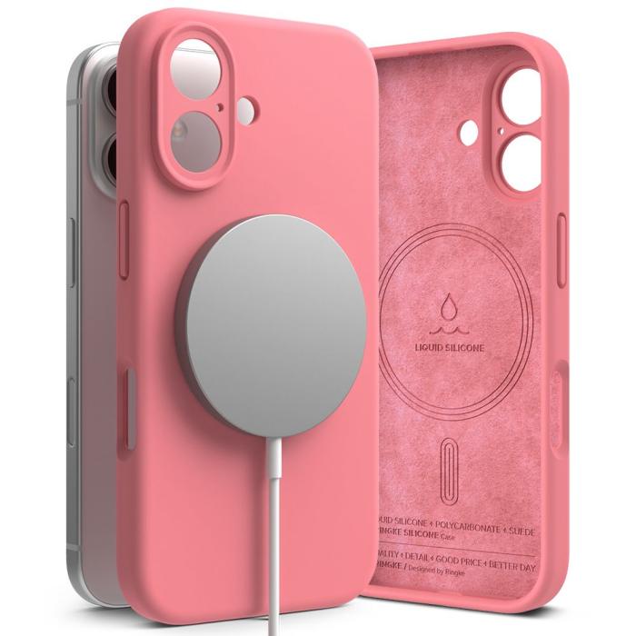 Bild 1, Ringke iPhone 16 Skal MagSafe Silikon Rosa
