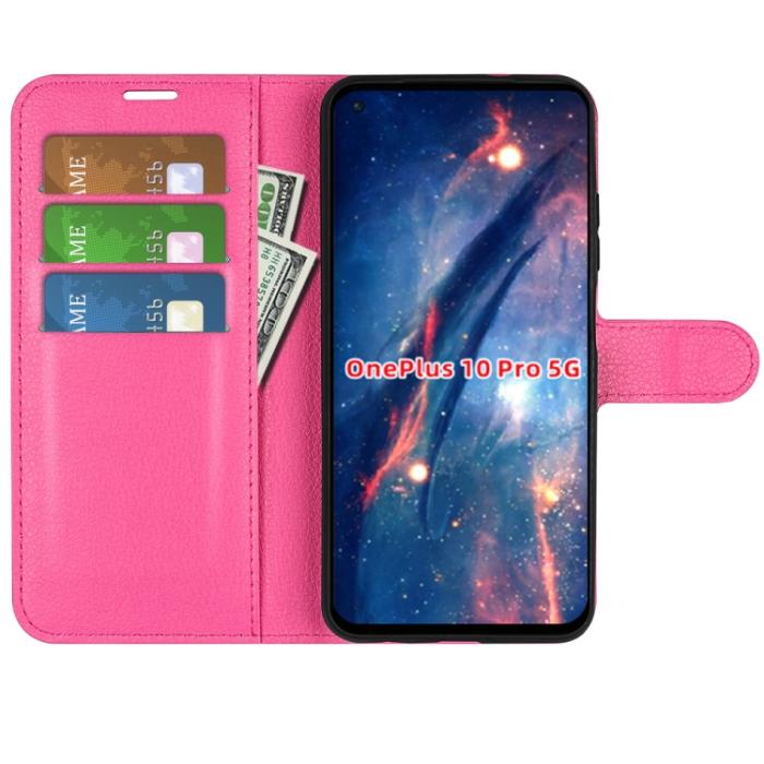 Bild 5, OnePlus 10 Pro 5G Fodral Litchi Textur Rosa