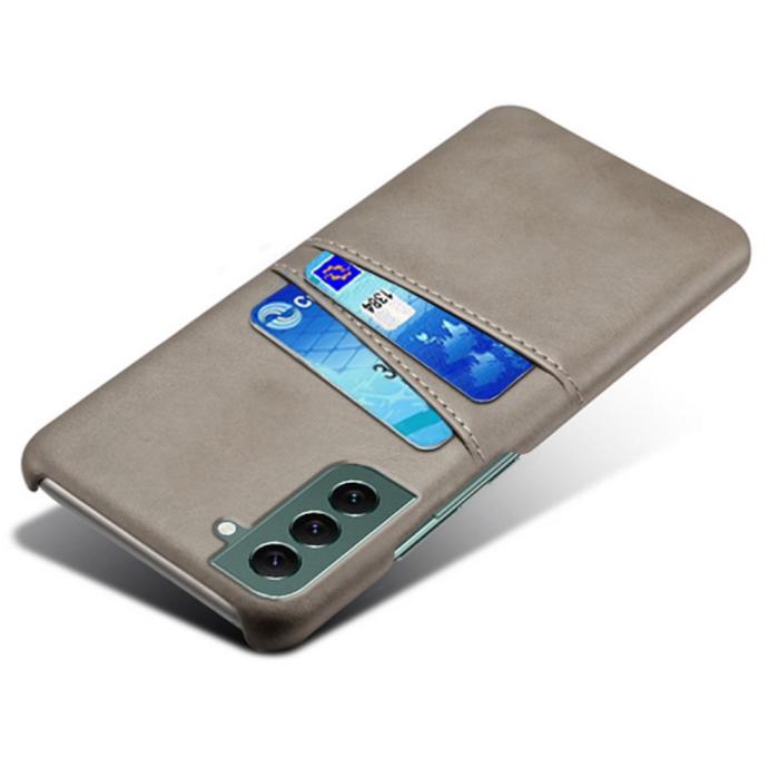 Bild 3, Samsung Galaxy S24 Läderbelagt Skal Med Kortfack Grå