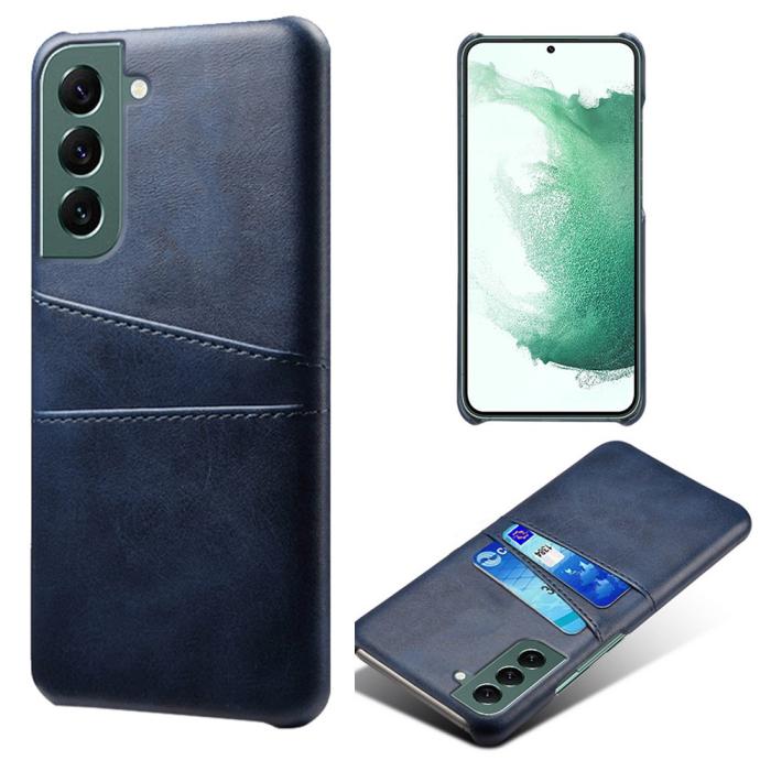 Bild 1, Samsung Galaxy S24 Läderbelagt Skal Med Kortfack Blå