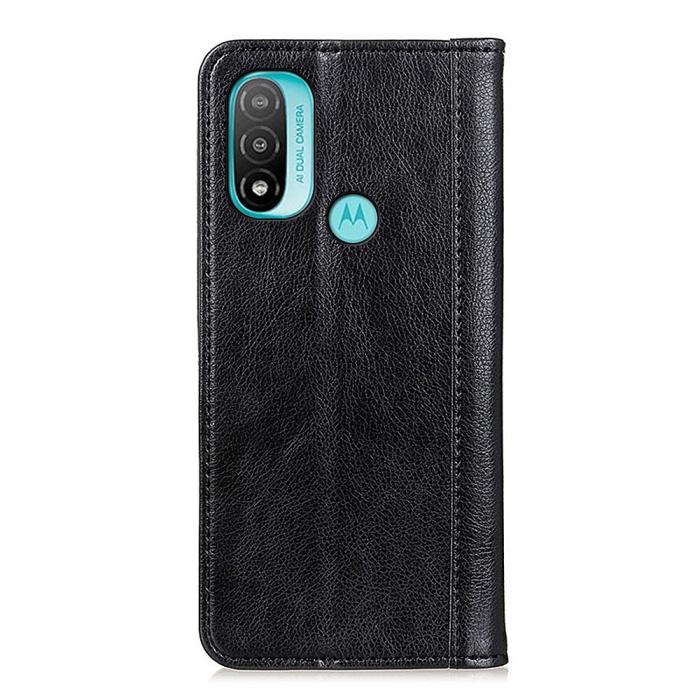 Bild 3, Motorola Moto E20 / E40 Fodral Flip Split Läder Svart