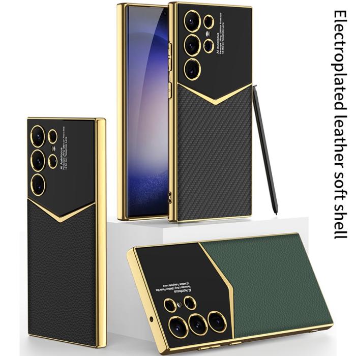 Bild 2, GKK Galaxy S24 Ultra Skal Läder Hybrid Electroplate Vit