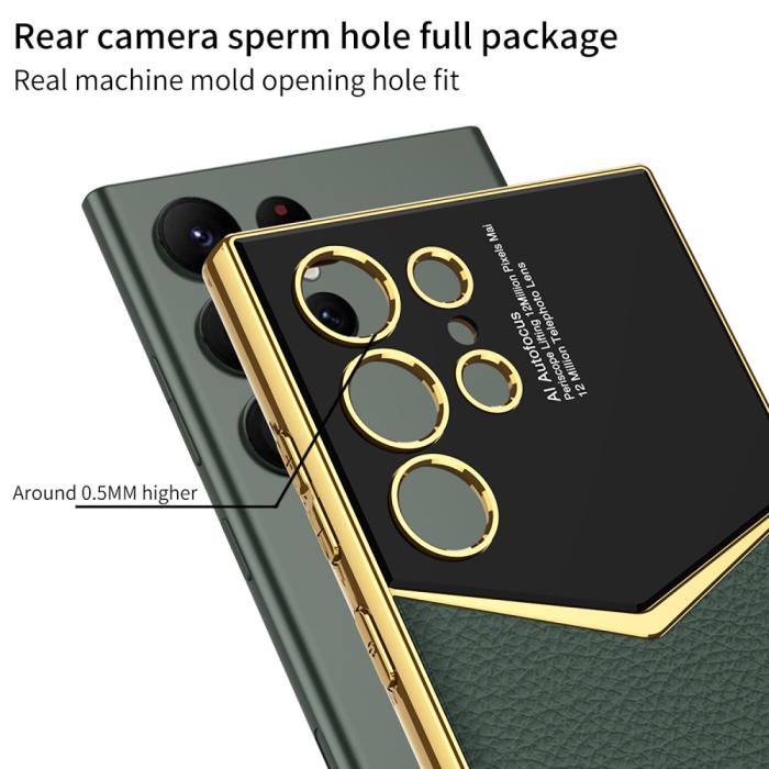 Bild 5, GKK Galaxy S24 Ultra Skal Läder Hybrid Electroplate Vit