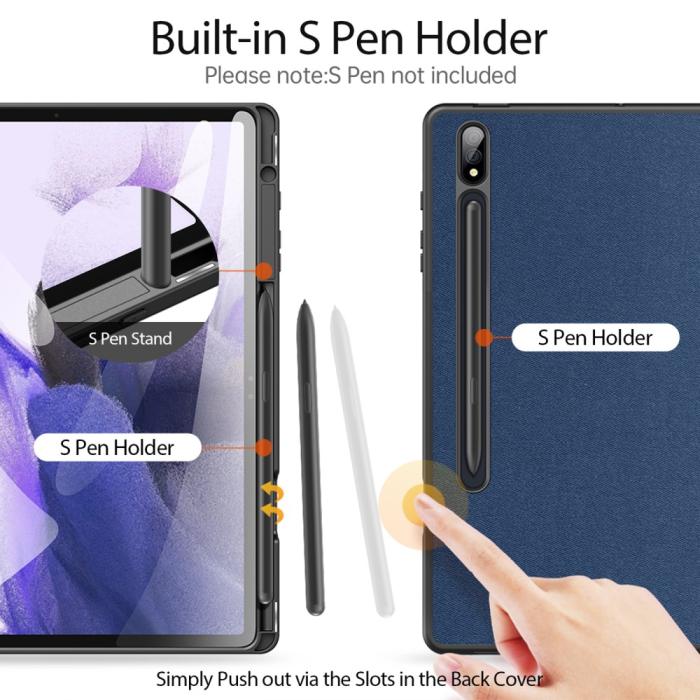 Bild 3, DUX DUCIS Galaxy Tab S9 Plus Fodral DOMO Tri-Fold Blå
