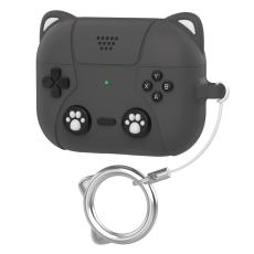 AirPods Pro 3 Skal Silikon Med Nyckelring Katt Gr&aring;