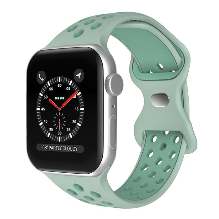 Bild 2, Sportarmband Dual-Color Apple Watch 41/40/38 mm (M/L) Grön