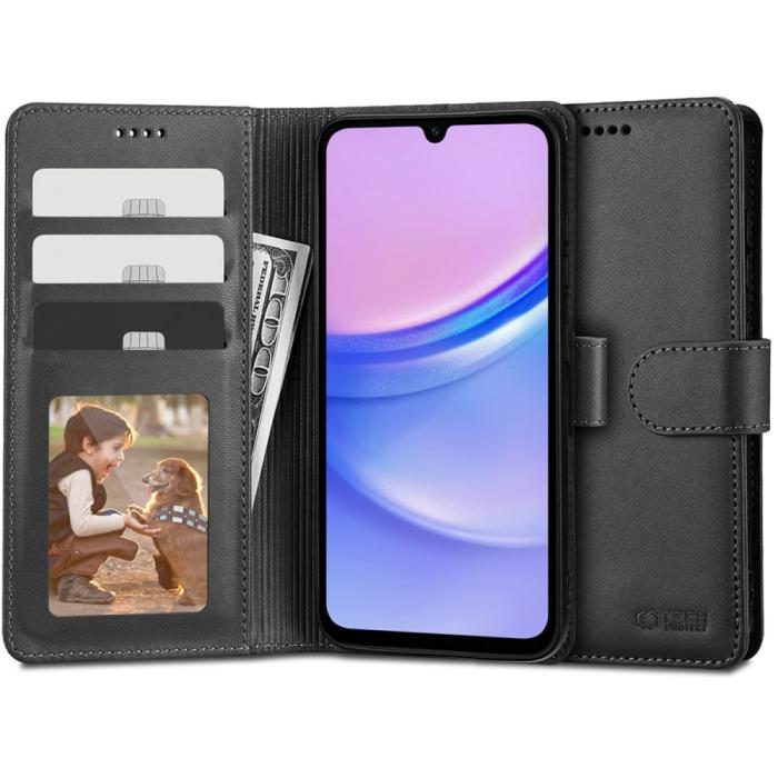 Bild 1, Tech-Protect Samsung Galaxy A15 4G/5G Fodral Läder Svart