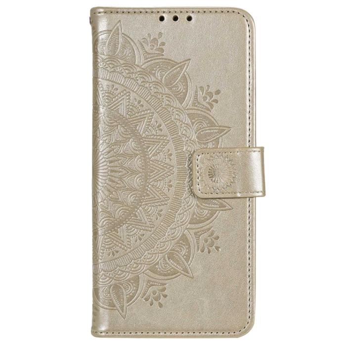 Bild 4, Motorola Moto E22i Fodral Mandala Läder Guld