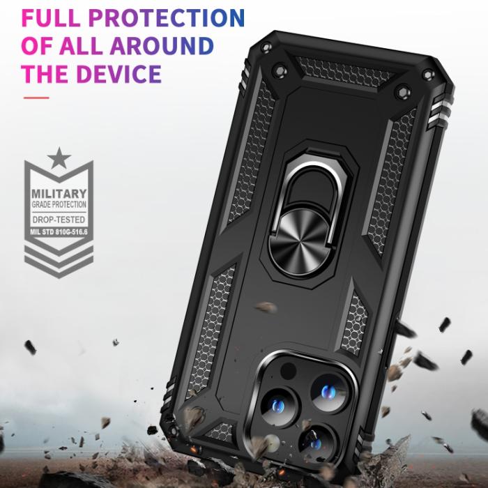 Bild 3, iPhone 15 Pro Skal Hybrid Armor Ring Svart