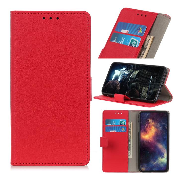 Bild 1, Samsung Galaxy A32 5G - Litchi Läder Fodral - Röd
