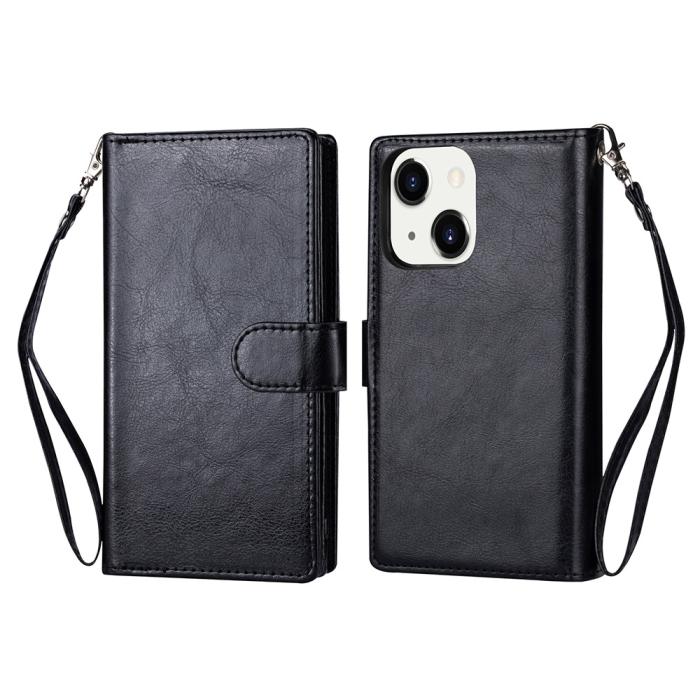 Bild 1, iPhone 13 Mini - 2in1 9-korts Magnet Fodral / Skal - Svart