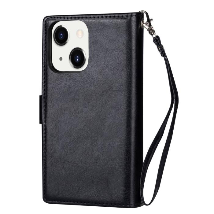 Bild 6, iPhone 13 Mini - 2in1 9-korts Magnet Fodral / Skal - Svart