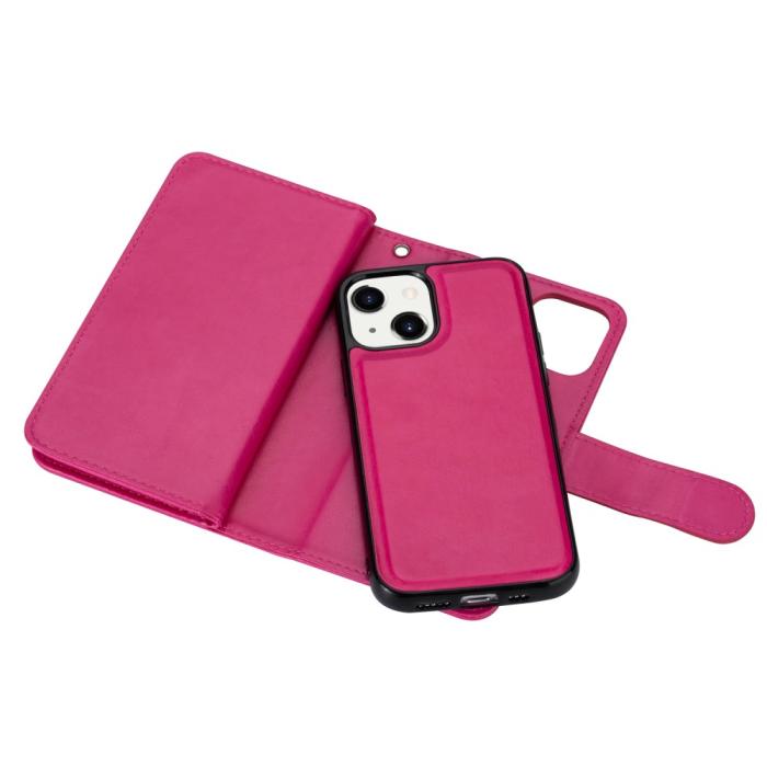 Bild 4, iPhone 13 Mini - 2in1 9-korts Magnet Fodral / Skal - Rosa
