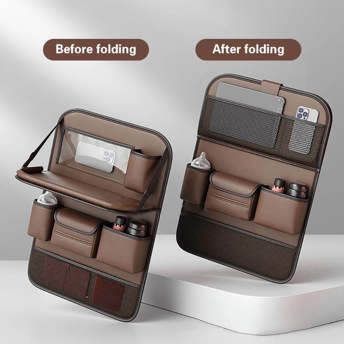 Bild 2, Bilorganisatör För Baksätet Med Utfällbart Bord Brun