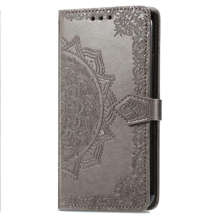 Bild 4, Samsung Galaxy A14 4G/5G Fodral Mandala Läder Grå