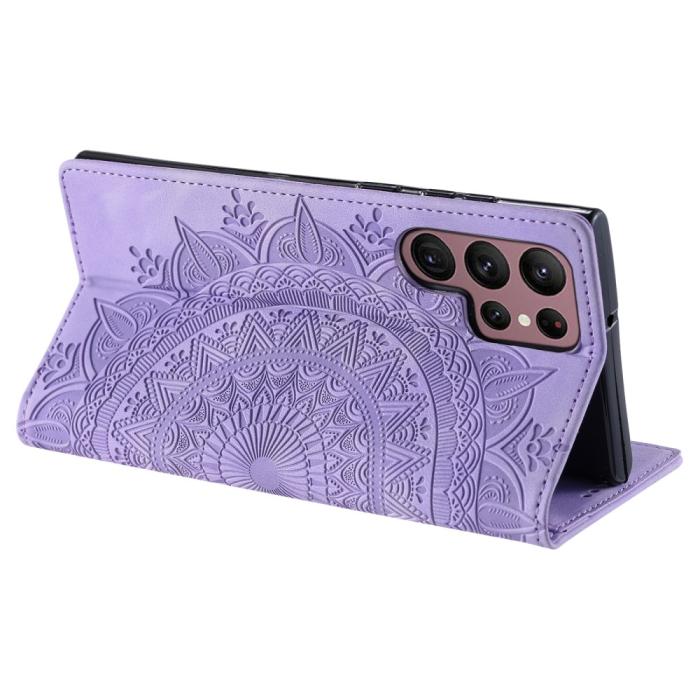 Bild 4, Samsung Galaxy S24 Ultra Fodral Flip Mandala Läder Lila