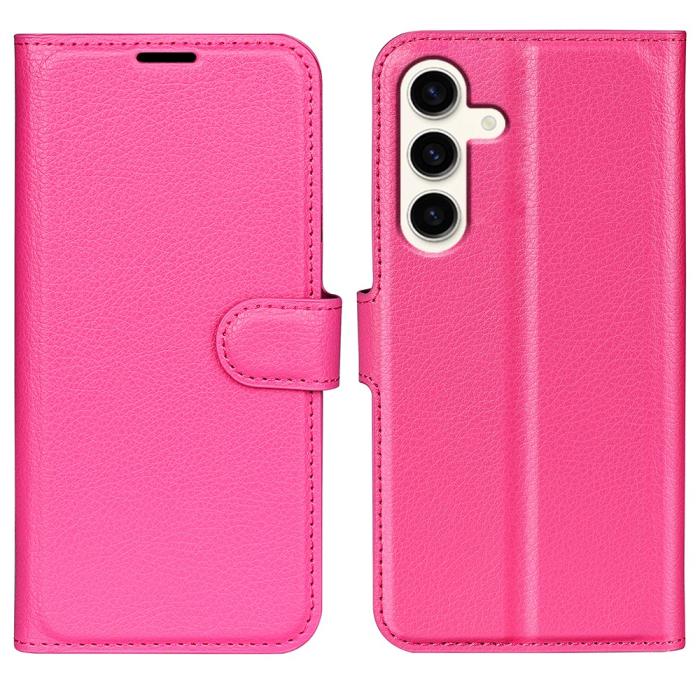 Bild 1, Samsung Galaxy S24 Plus Fodral Litchi Textur Rosa