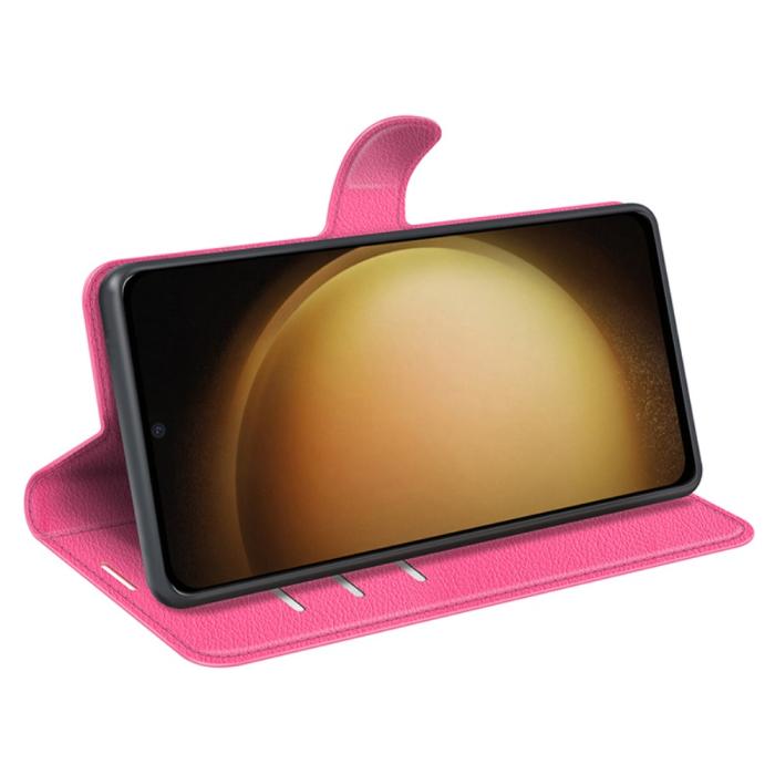 Bild 3, Samsung Galaxy S24 Plus Fodral Litchi Textur Rosa