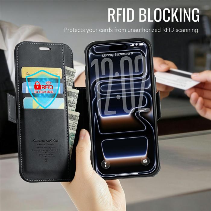 Bild 3, CASEME iPhone 17 Pro Max Skal RFID Plånbok Svart