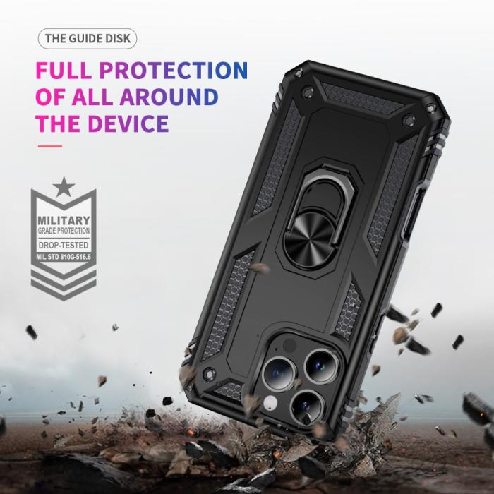 Bild 6, iPhone 16 Pro Max Skal Shockproof Hybrid Ring Svart