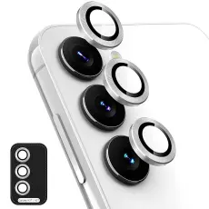 ENKAY Galaxy A57 / A37 5G Linsskydd H&auml;rdat Glas Silver