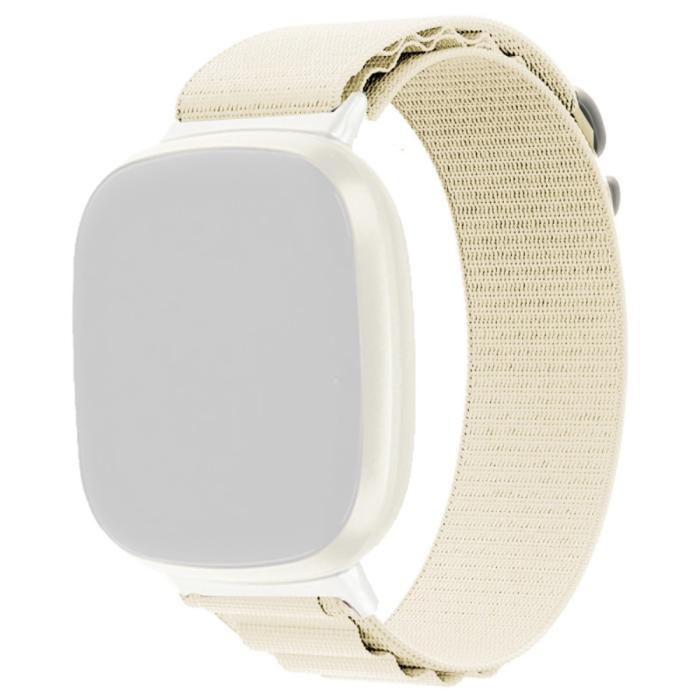 Bild 1, Fitbit Versa 4/Sense 2 Armband Justerbar Nylon Off White