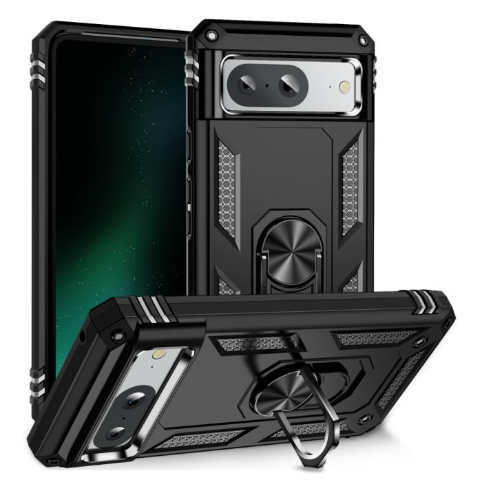 Bild 1, Google Pixel 8 Skal Armor Ring Hybrid Svart