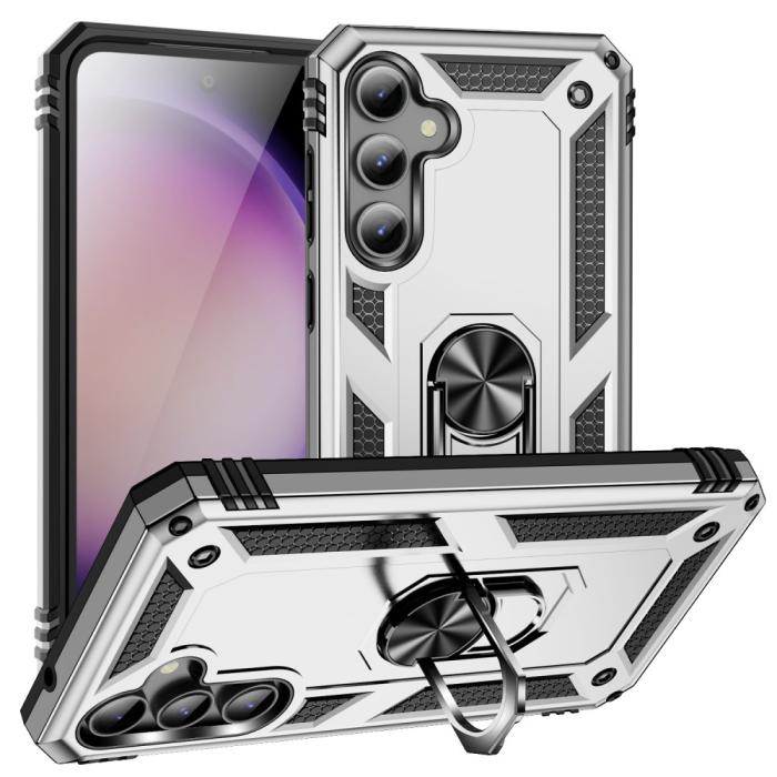 Bild 1, Samsung Galaxy S23 FE Skal Ring Hybrid Armor Silver