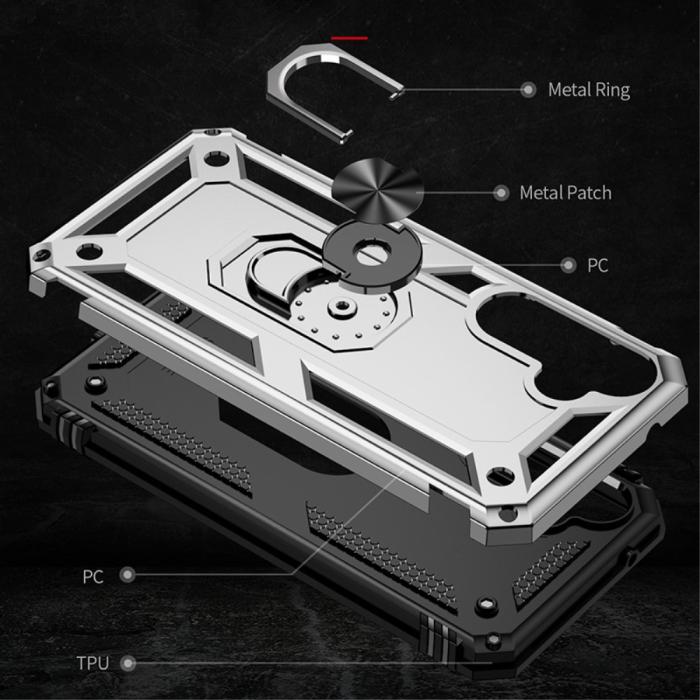 Bild 3, Samsung Galaxy S23 FE Skal Ring Hybrid Armor Silver