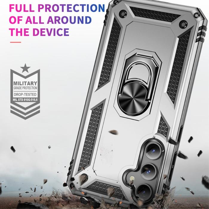 Bild 4, Samsung Galaxy S23 FE Skal Ring Hybrid Armor Silver