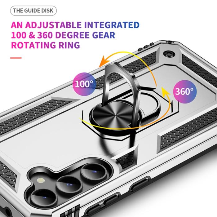 Bild 6, Samsung Galaxy S23 FE Skal Ring Hybrid Armor Silver